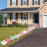 Floral Let's Par-Tea - Lawn Decorations - Outdoor Garden Tea Party Yard Decorations - 10 Piece