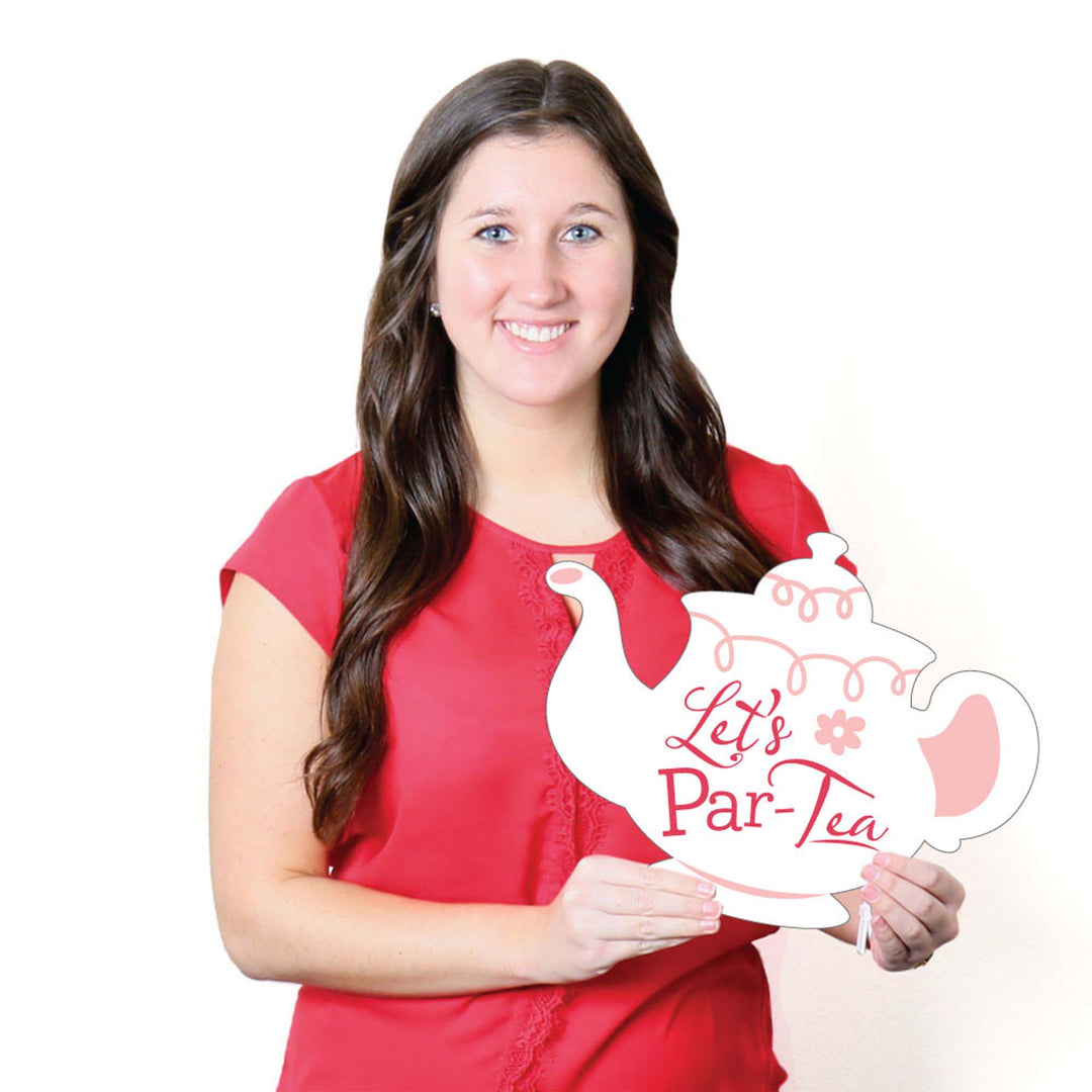 Floral Let's Par-Tea - Lawn Decorations - Outdoor Garden Tea Party Yard Decorations - 10 Piece