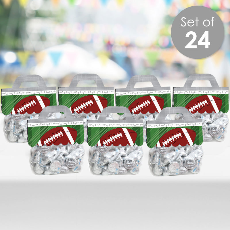 End Zone - Football - DIY Baby Shower or Birthday Party Clear Goodie Favor Bag Labels - Candy Bags with Toppers - Set of 24