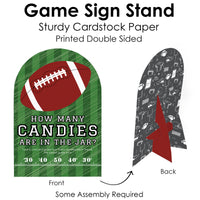 End Zone - Football - How Many Candies Baby Shower or Birthday Party Game - 1 Stand and 40 Cards - Candy Guessing Game