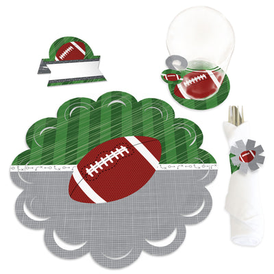 End Zone - Football - Baby Shower or Birthday Party Paper Charger and Table Decorations - Chargerific Kit - Place Setting for 8