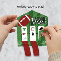 End Zone - Football - Baby Shower or Birthday Party Game Pickle Cards - Pull Tabs 3-in-a-Row - Set of 12