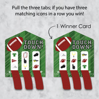 End Zone - Football - Baby Shower or Birthday Party Game Pickle Cards - Pull Tabs 3-in-a-Row - Set of 12