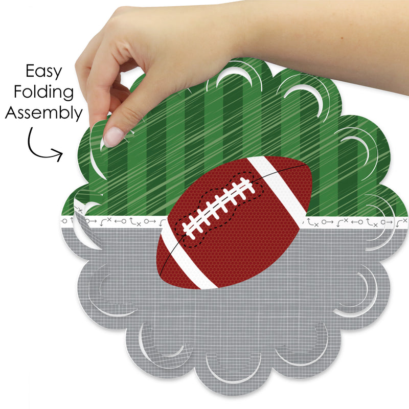 End Zone - Football - Baby Shower or Birthday Party Round Table Decorations - Paper Chargers - Place Setting For 12