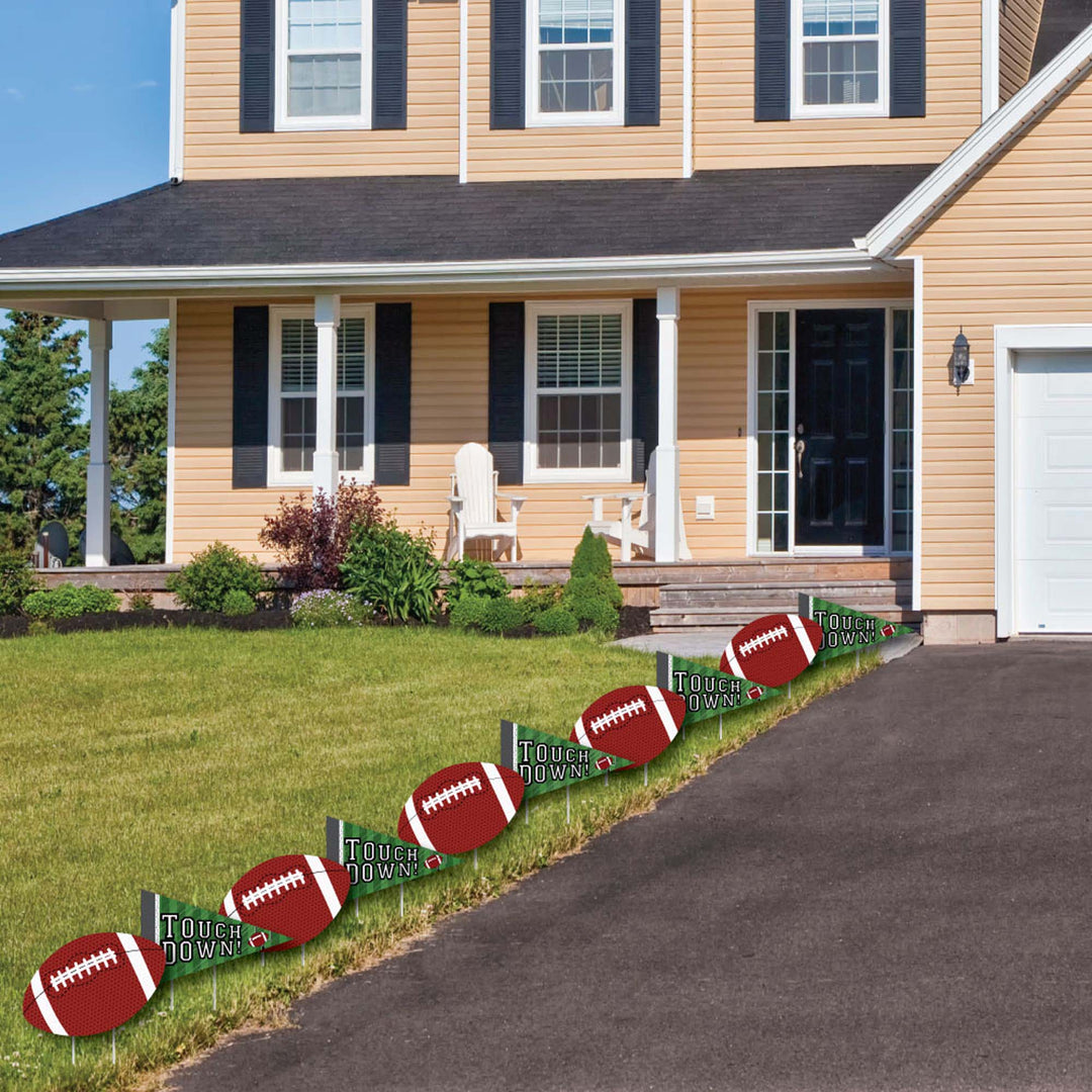 End Zone - Football - Lawn Decorations - Outdoor Baby Shower or Birthday Party Yard Decorations - 10 Piece