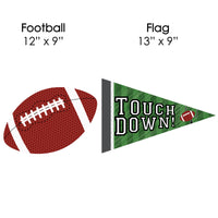 End Zone - Football - Lawn Decorations - Outdoor Baby Shower or Birthday Party Yard Decorations - 10 Piece