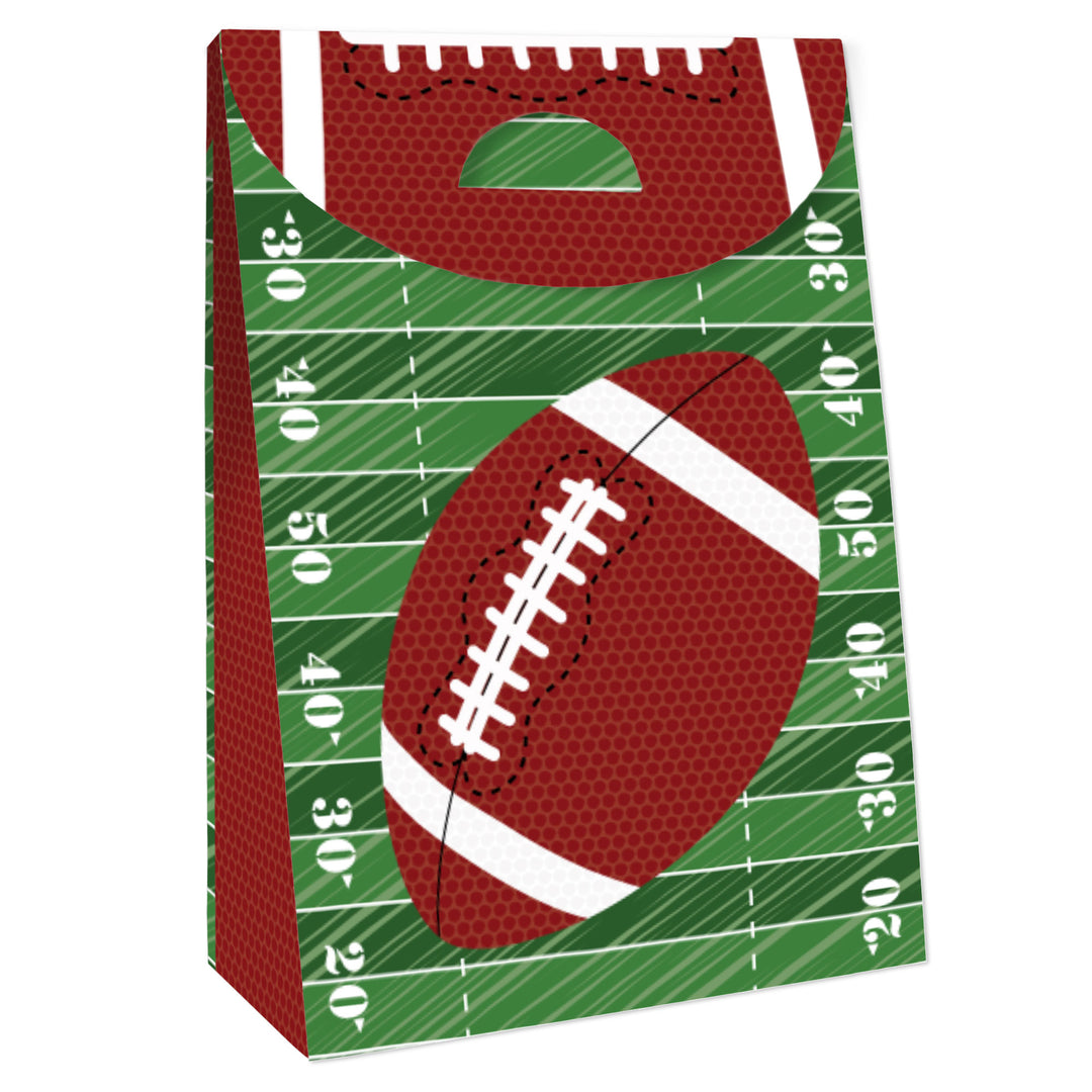 End Zone - Football - Baby Shower or Birthday Gift Favor Bags - Party Goodie Boxes - Set of 12