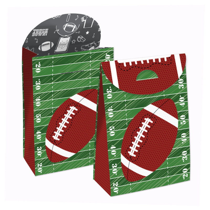 End Zone - Football - Baby Shower or Birthday Gift Favor Bags - Party Goodie Boxes - Set of 12