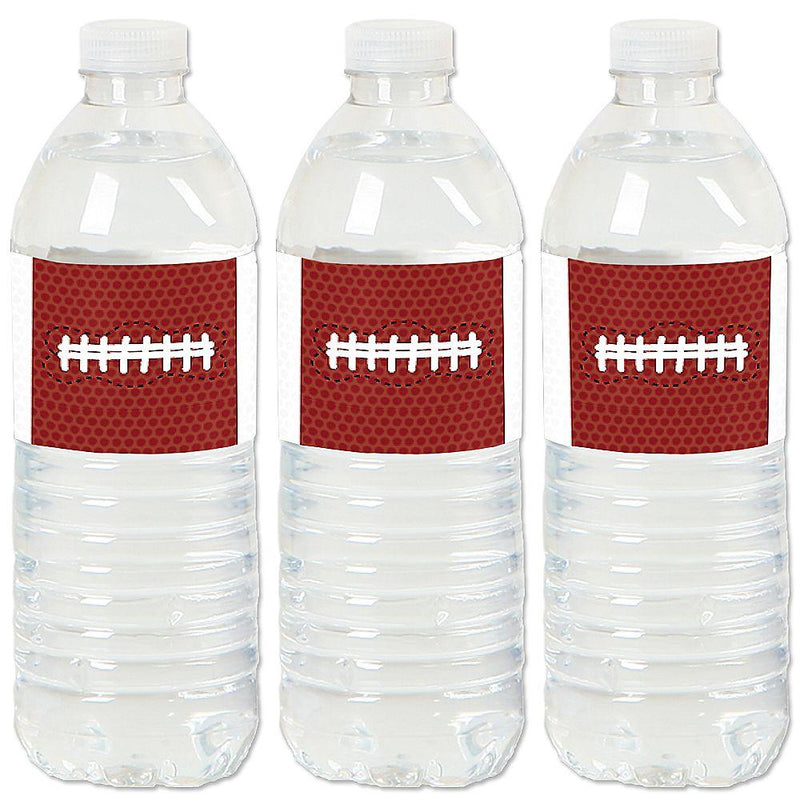 End Zone - Football - Baby Shower or Birthday Party Water Bottle Sticker Labels - Set of 20