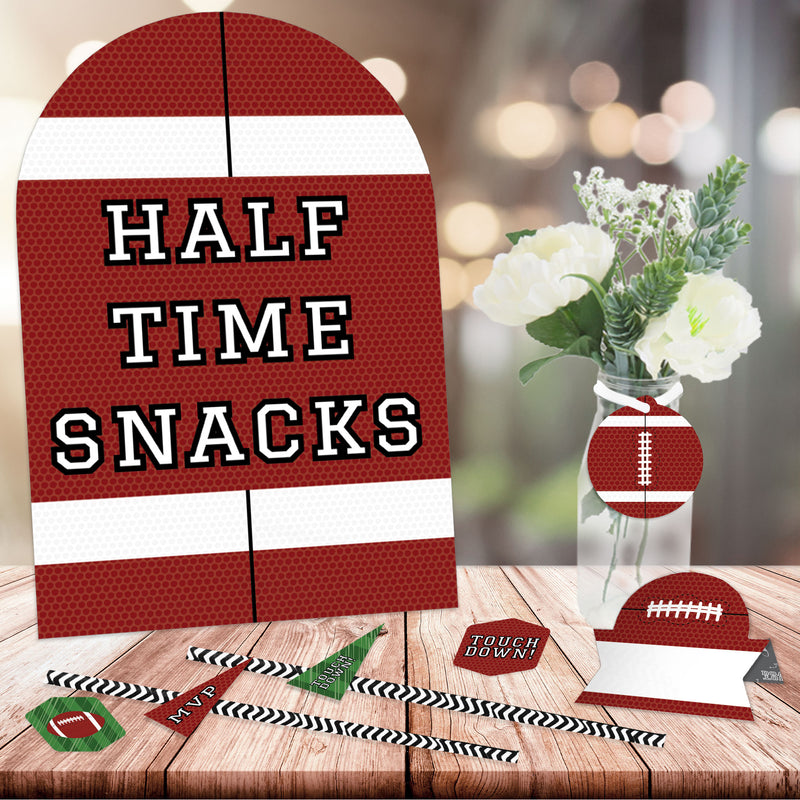 End Zone - Football - DIY Baby Shower or Birthday Party Concession Signs - Snack Bar Decorations Kit - 50 Pieces