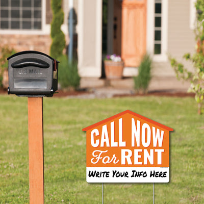 Now For Rent - Real Estate Yard Sign with Stakes - Double Sided Outdoor Lawn Sign - Set of 3