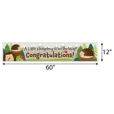 Forest Hedgehogs - Woodland Baby Shower Decorations Party Banner