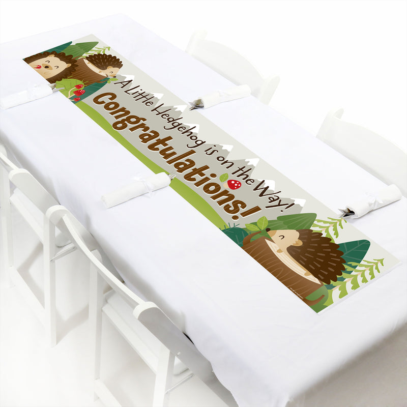 Forest Hedgehogs - Woodland Baby Shower Decorations Party Banner