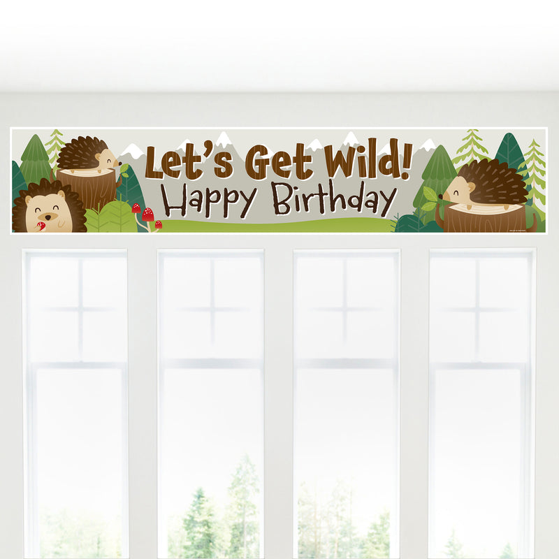 Forest Hedgehogs - Happy Birthday Woodland Decorations Party Banner