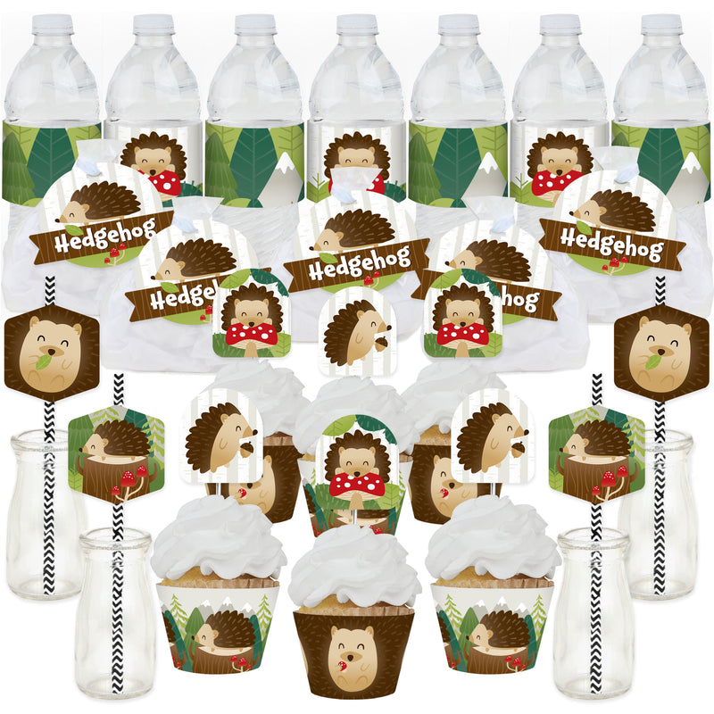 Forest Hedgehogs - Woodland Birthday Party or Baby Shower Favors and Cupcake Kit - Fabulous Favor Party Pack - 100 Pieces