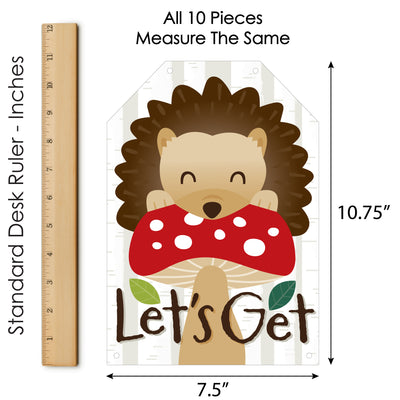 Forest Hedgehogs - Hanging Vertical Paper Door Banners - Woodland Birthday Party or Baby Shower Wall Decoration Kit - Indoor Door Decor