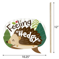 Funny Forest Hedgehogs - Woodland Birthday Party or Baby Shower Photo Booth Props Kit - 10 Piece