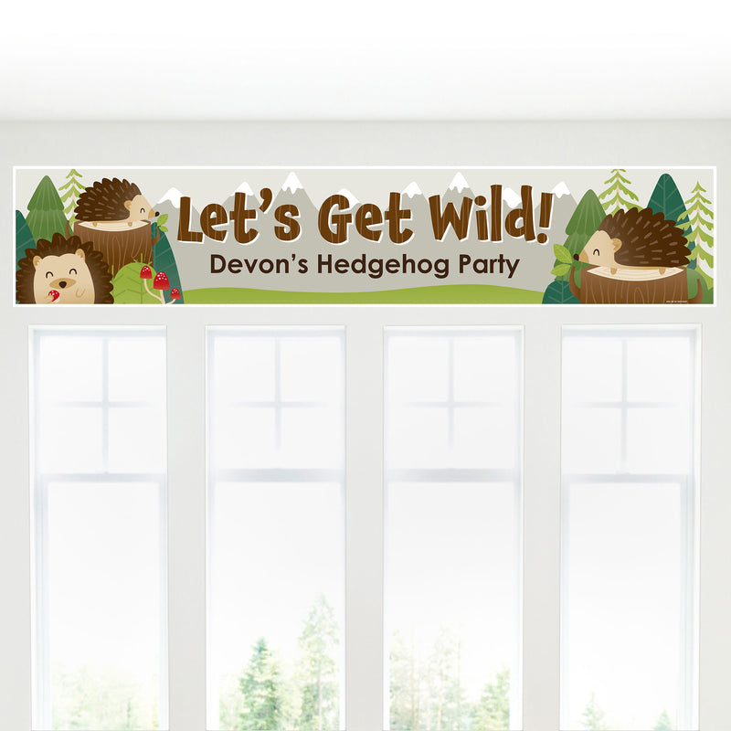 Forest Hedgehogs - Personalized Woodland Birthday Party or Baby Shower Banner