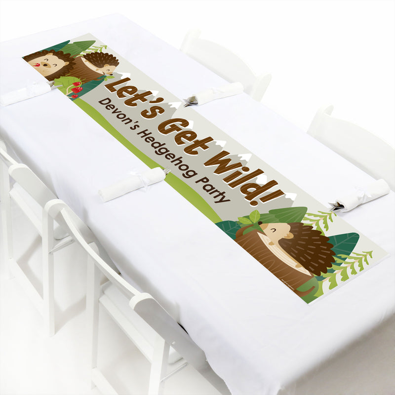 Forest Hedgehogs - Personalized Woodland Birthday Party or Baby Shower Banner