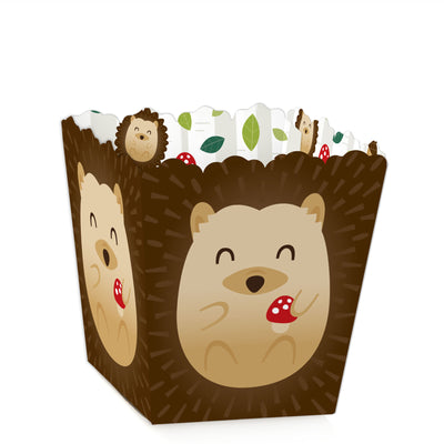 Forest Hedgehogs - Party Mini Favor Boxes - Woodland Birthday Party or Baby Shower Treat Candy Boxes - Set of 12