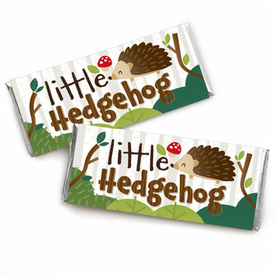 Forest Hedgehogs - Candy Bar Wrapper Woodland Birthday Party or Baby Shower Favors - Set of 24