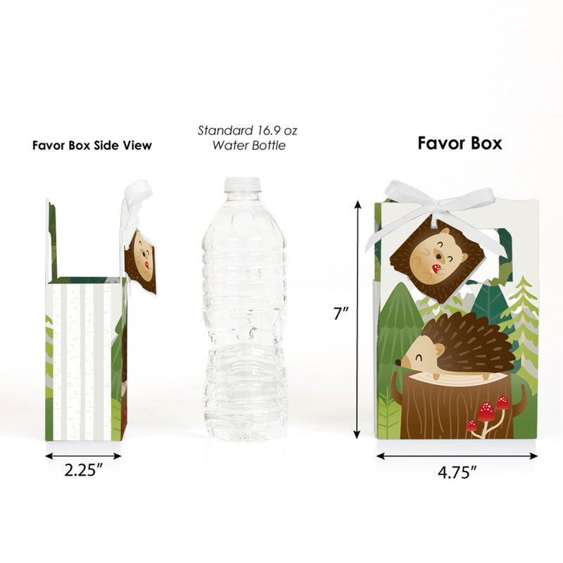 Forest Hedgehogs - Woodland Birthday Party or Baby Shower Favor Boxes - Set of 12