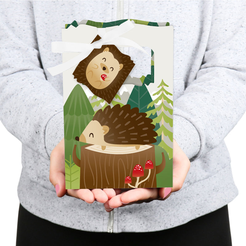 Forest Hedgehogs - Woodland Birthday Party or Baby Shower Favor Boxes - Set of 12