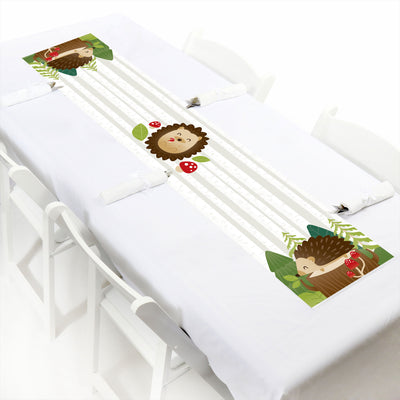 Forest Hedgehogs - Petite Woodland Birthday Party or Baby Shower Paper Table Runner - 12 x 60 inches