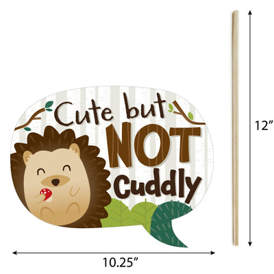 Forest Hedgehogs - Woodland Birthday Party or Baby Shower Photo Booth Props Kit - 20 Count