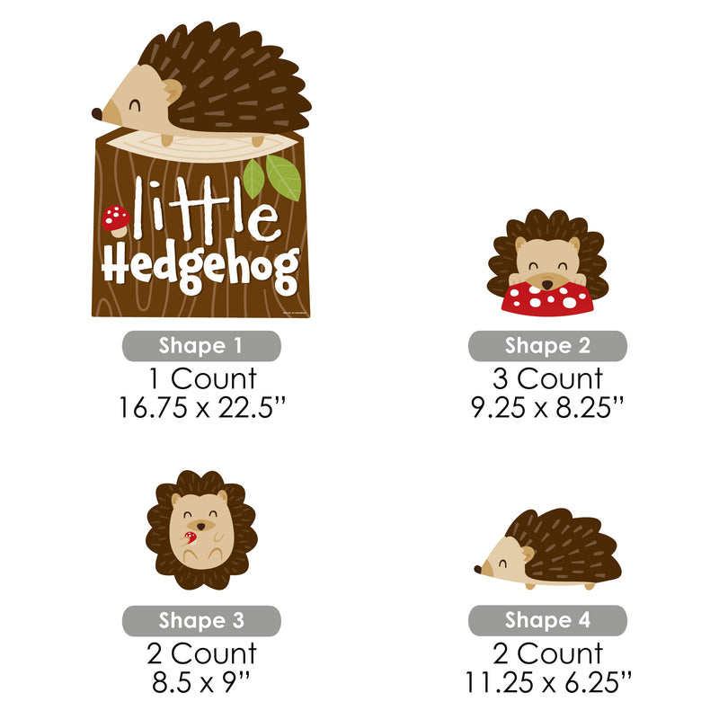 Forest Hedgehogs - Yard Sign and Outdoor Lawn Decorations - Woodland Birthday Party or Baby Shower Yard Signs - Set of 8