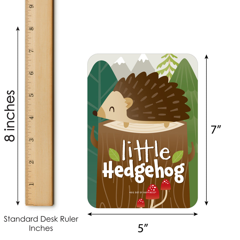Forest Hedgehogs - Picture Bingo Cards and Markers - Woodland Birthday Party Bingo Game - Set of 18