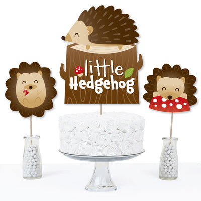 Forest Hedgehogs - Woodland Birthday Party or Baby Shower Centerpiece Sticks - Table Toppers - Set of 15