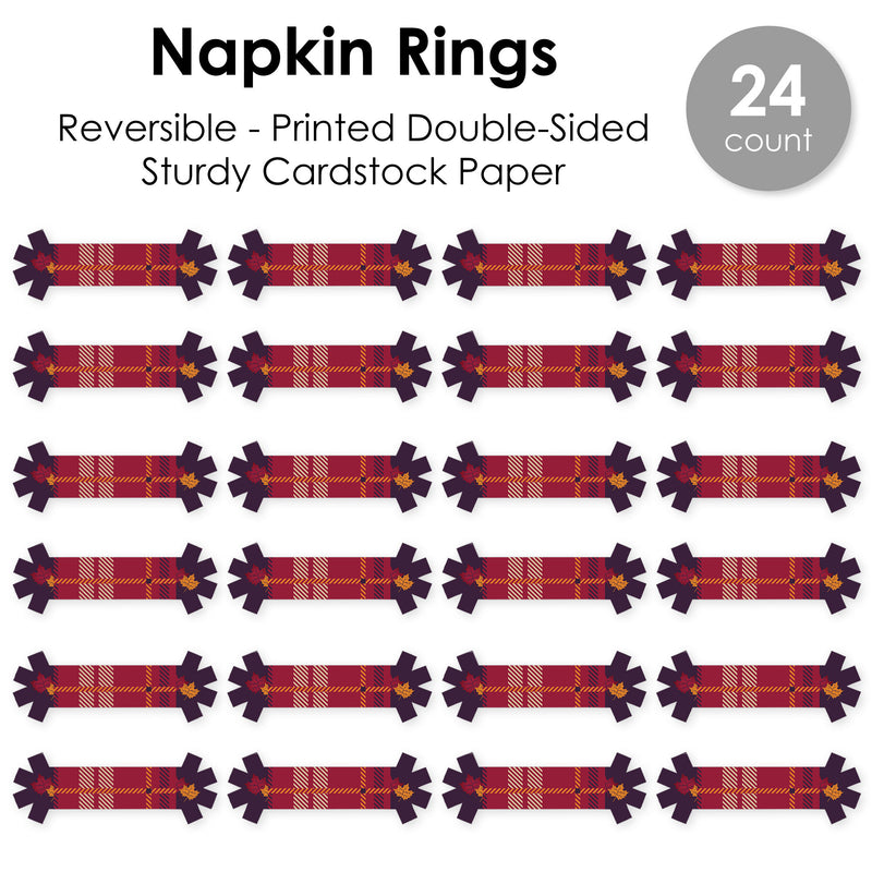 Friends Thanksgiving Feast - Friendsgiving Paper Napkin Holder - Napkin Rings - Set of 24