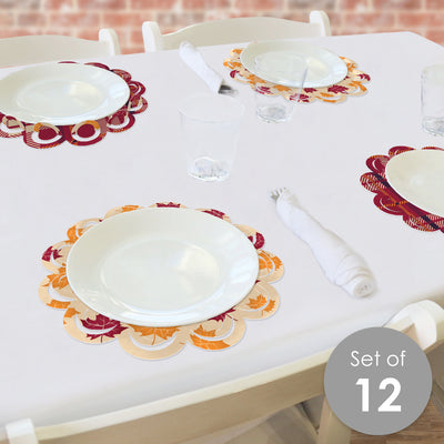 Friends Thanksgiving Feast - Friendsgiving Round Table Decorations - Paper Chargers - Place Setting For 12