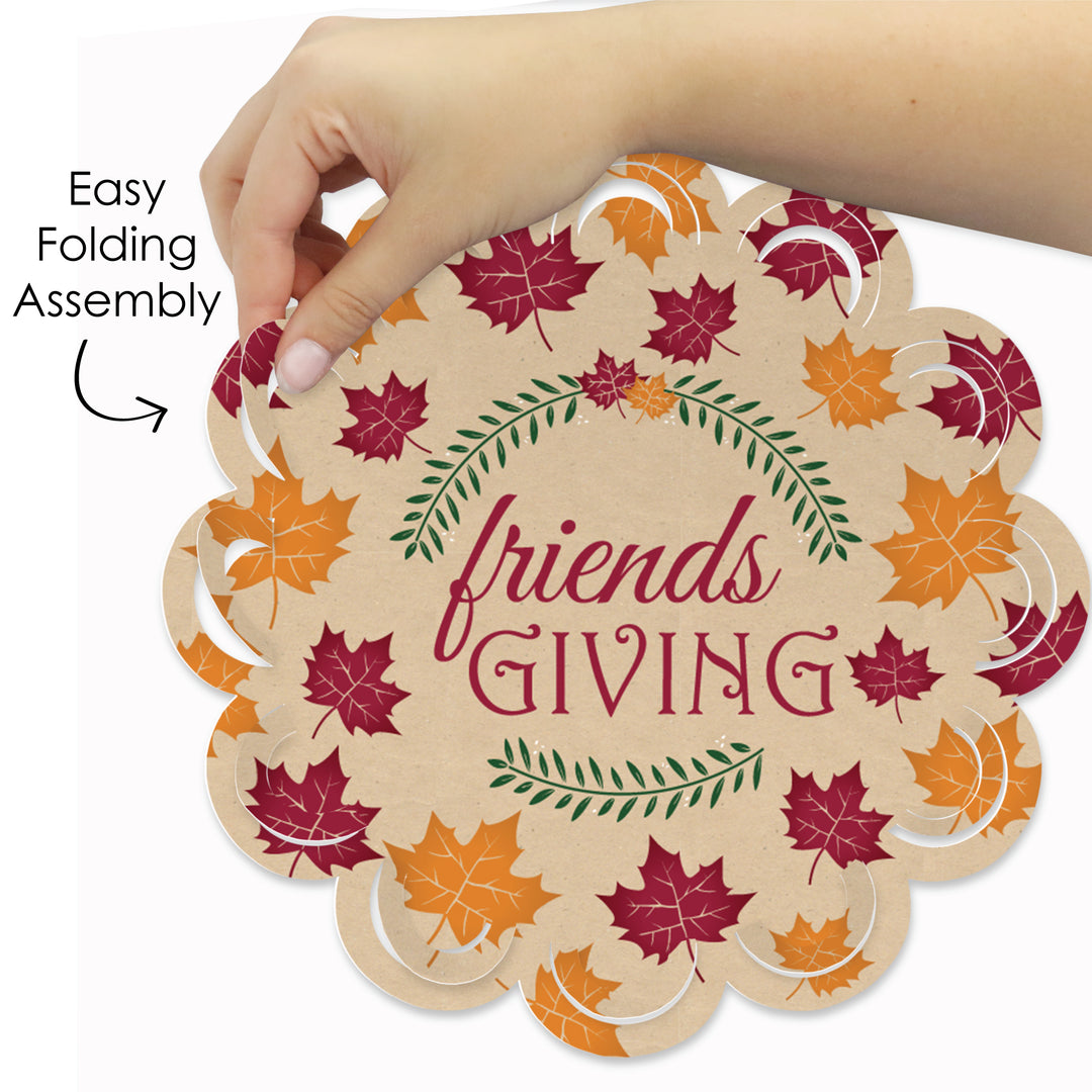 Friends Thanksgiving Feast - Friendsgiving Round Table Decorations - Paper Chargers - Place Setting For 12