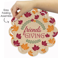 Friends Thanksgiving Feast - Friendsgiving Round Table Decorations - Paper Chargers - Place Setting For 12