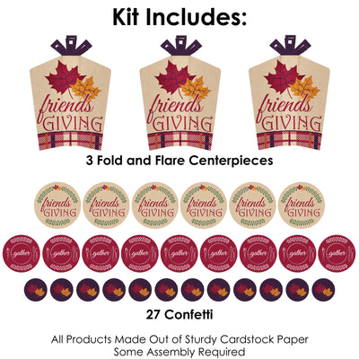 Friends Thanksgiving Feast - Friendsgiving Decor and Confetti - Terrific Table Centerpiece Kit - Set of 30