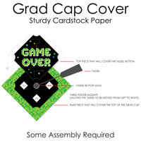 Game Over - Video Game Graduation Cap Decorations Kit - Grad Cap Cover