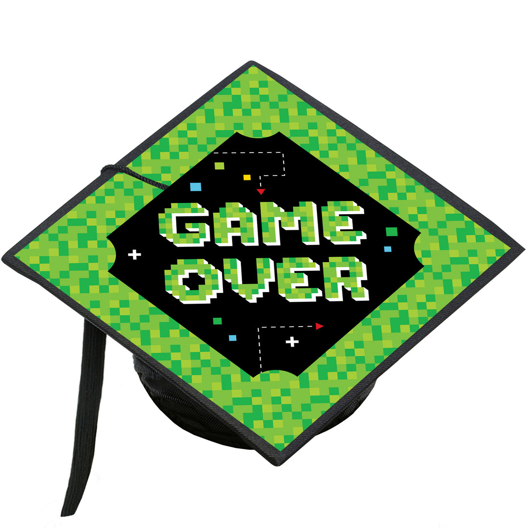 Game Over - Video Game Graduation Cap Decorations Kit - Grad Cap Cover