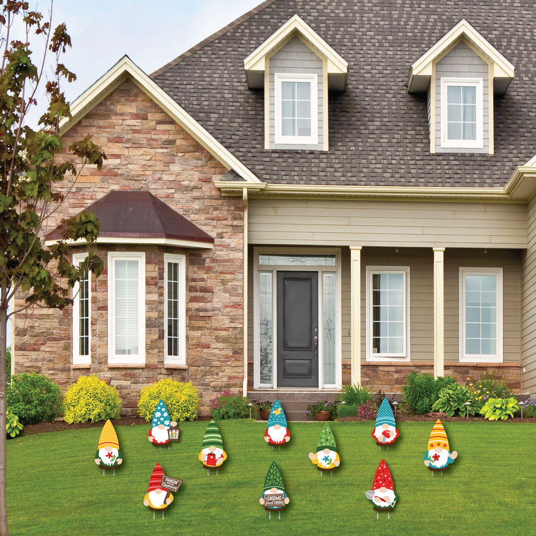 Garden Gnomes - Lawn Decorations - Outdoor Forest Gnome Party Yard Decorations - 10 Piece