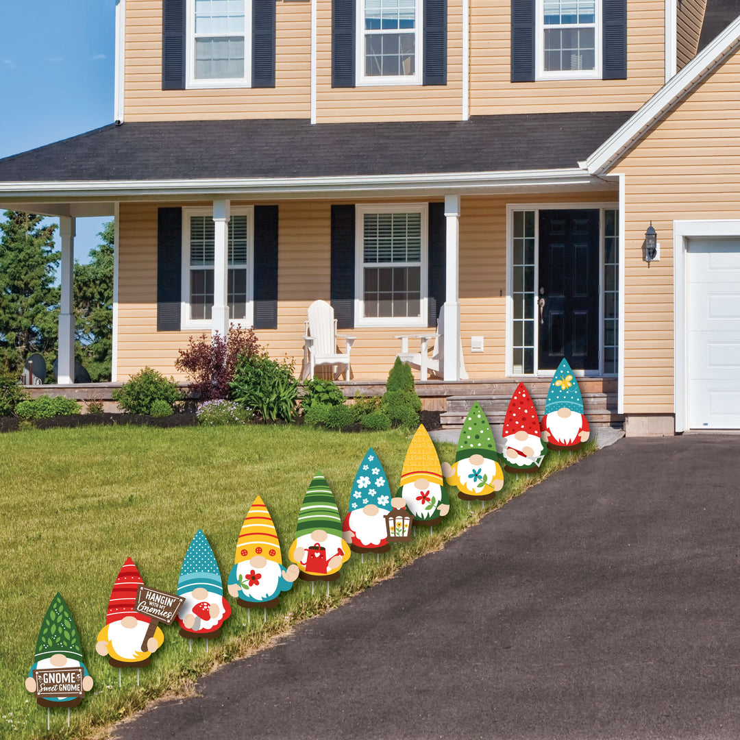 Garden Gnomes - Lawn Decorations - Outdoor Forest Gnome Party Yard Decorations - 10 Piece