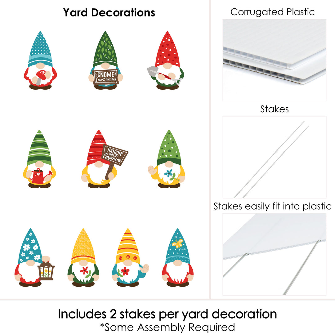 Garden Gnomes - Lawn Decorations - Outdoor Forest Gnome Party Yard Decorations - 10 Piece