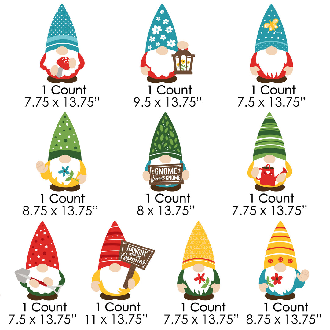 Garden Gnomes - Lawn Decorations - Outdoor Forest Gnome Party Yard Decorations - 10 Piece