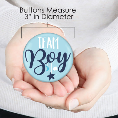 Team Boy or Girl - 3 inch Baby Gender Reveal Party Badge - Pinback Buttons - Set of 8