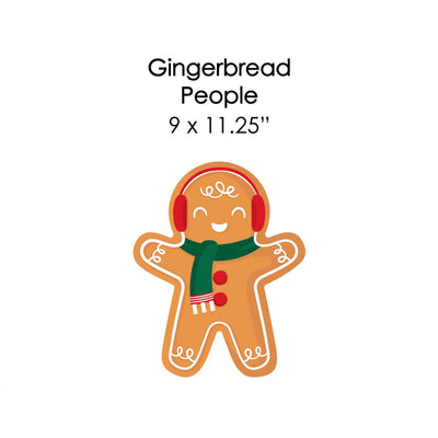Gingerbread Christmas - Lawn Decorations - Outdoor Gingerbread Man Holiday Party Yard Decorations - 10 Piece