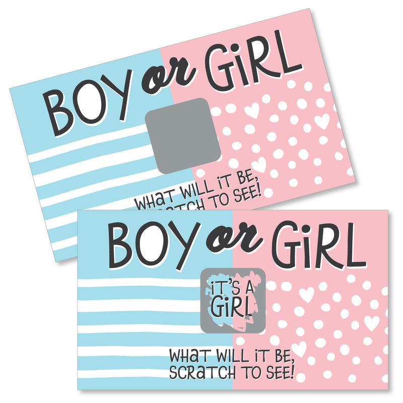 Girl Baby Gender Reveal - Team Boy or Girl Party Game Scratch Off Cards - Baby Shower Game - 22 Count