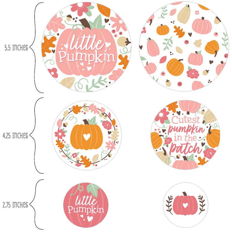 Girl Little Pumpkin - Fall Birthday Party or Baby Shower Giant Circle Confetti - Party Decorations - Large Confetti 27 Count
