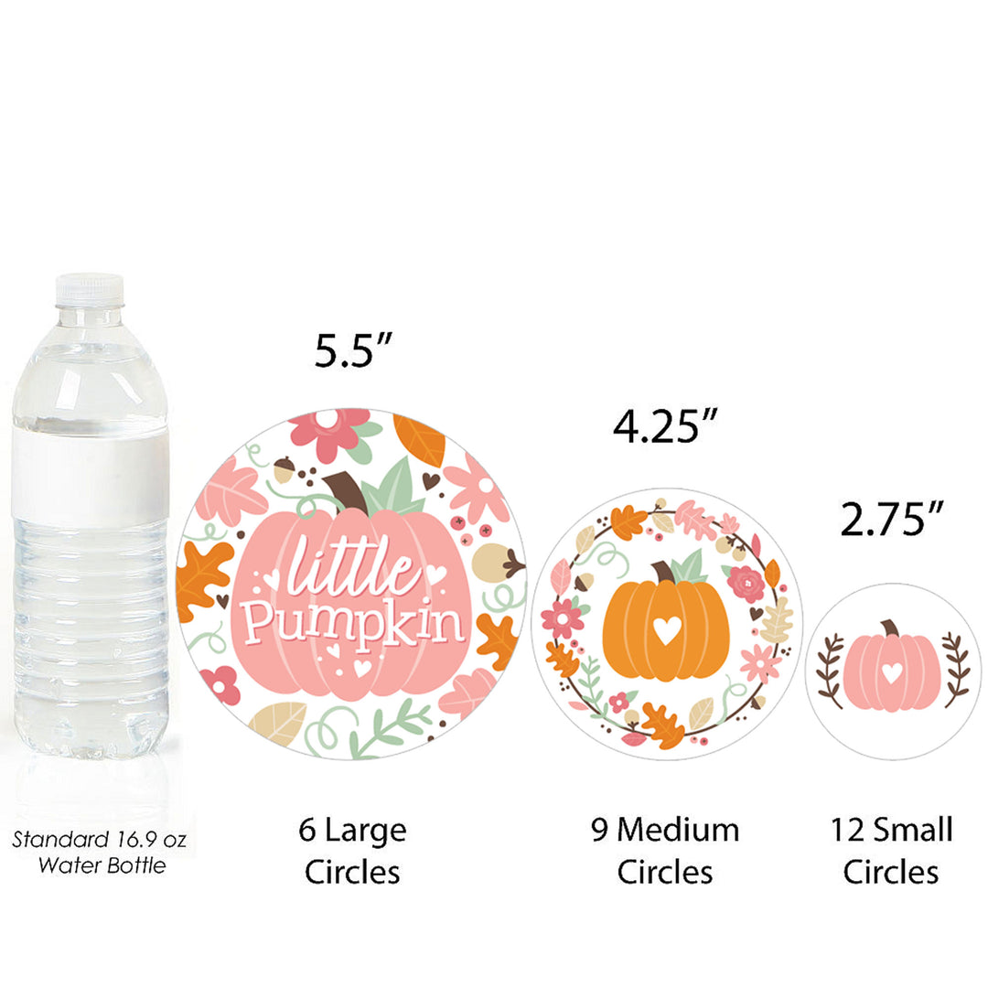 Girl Little Pumpkin - Fall Birthday Party or Baby Shower Giant Circle Confetti - Party Decorations - Large Confetti 27 Count