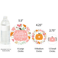 Girl Little Pumpkin - Fall Birthday Party or Baby Shower Giant Circle Confetti - Party Decorations - Large Confetti 27 Count