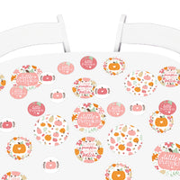 Girl Little Pumpkin - Fall Birthday Party or Baby Shower Giant Circle Confetti - Party Decorations - Large Confetti 27 Count